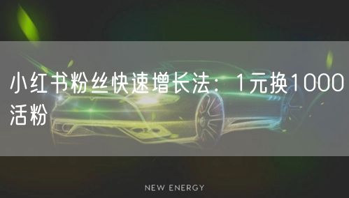 小红书粉丝快速增长法：1元换1000活粉