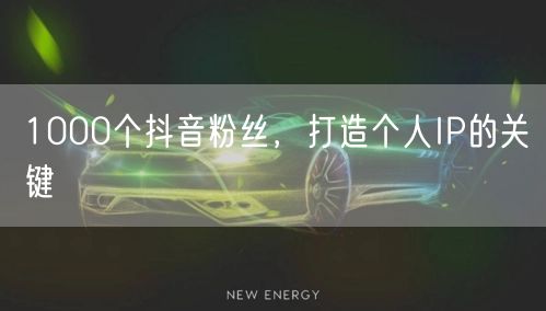 1000个抖音粉丝，打造个人IP的关键