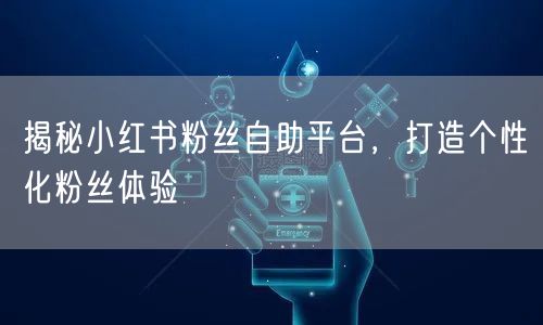 揭秘小红书粉丝自助平台，打造个性化粉丝体验